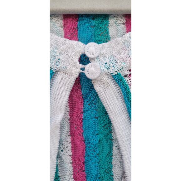 Per Se By Carlisle Women's Knit Wrap Top Woven Embroidered Multicolor Cover Up S - Picture 4 of 12